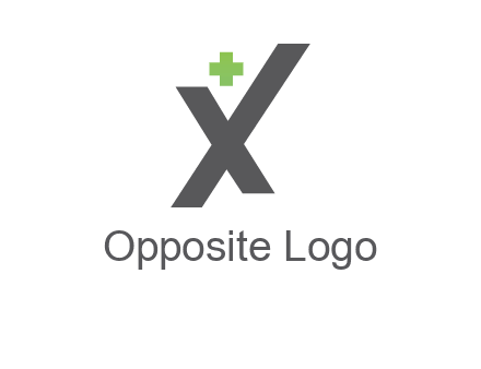 letter X with first aid sign