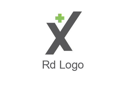letter X with first aid sign