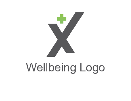 letter X with first aid sign