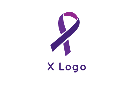 letter X in ribbon symbol