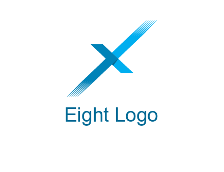 letter X with fading lines