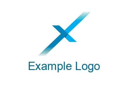 letter X with fading lines