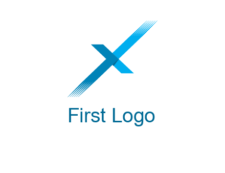 letter X with fading lines