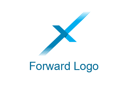 letter X with fading lines