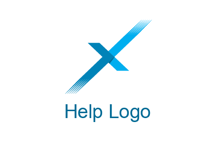 letter X with fading lines