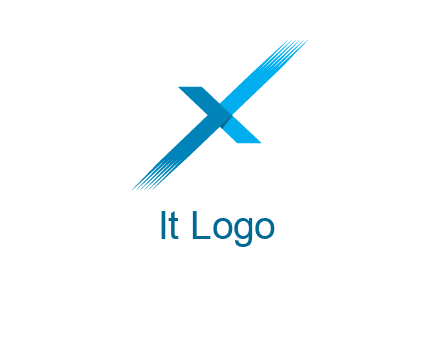 letter X with fading lines
