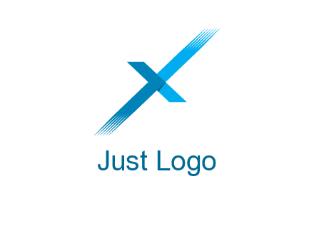 letter X with fading lines