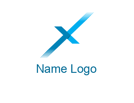letter X with fading lines