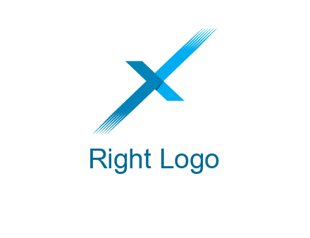 letter X with fading lines