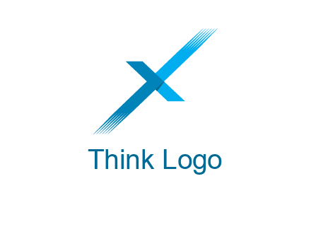letter X with fading lines