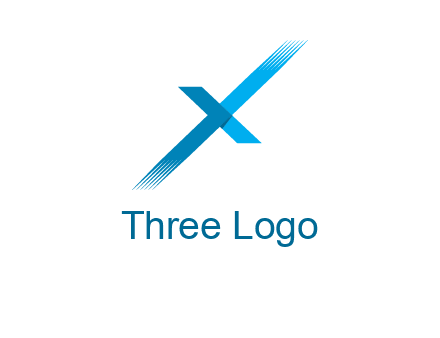 letter X with fading lines