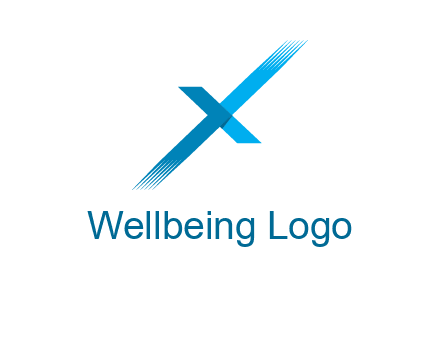 letter X with fading lines