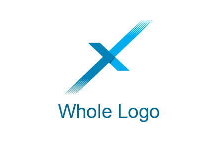 letter X with fading lines