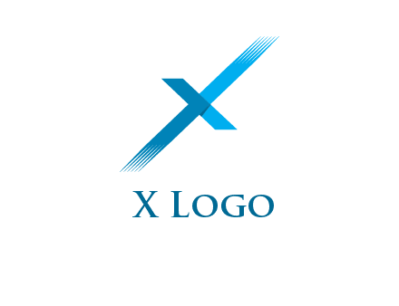 letter X with fading lines