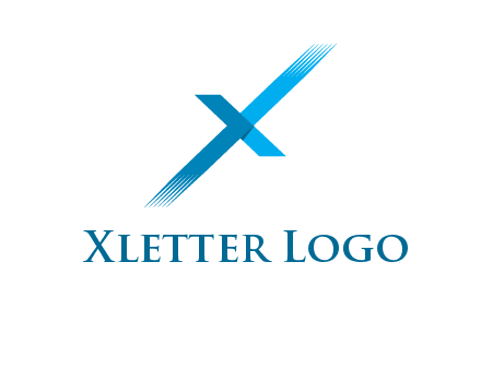 letter X with fading lines