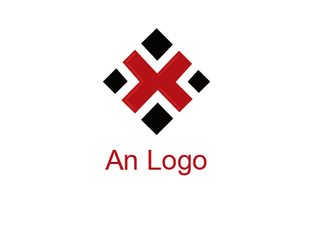 Letter X in rhombus shape