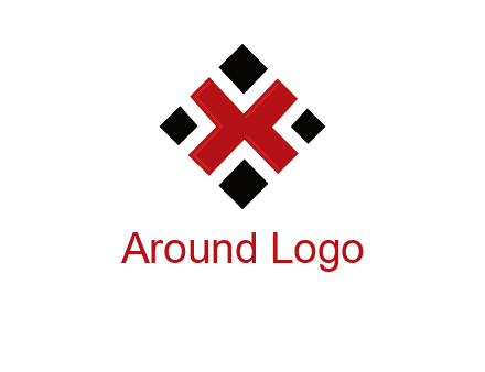 Letter X in rhombus shape