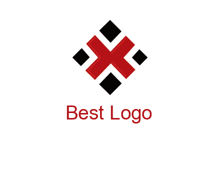 Letter X in rhombus shape