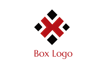 Letter X in rhombus shape