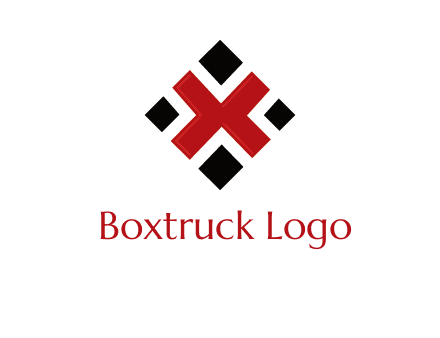 Letter X in rhombus shape