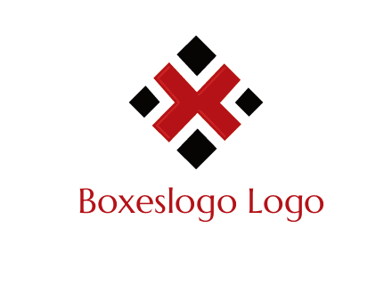 Letter X in rhombus shape