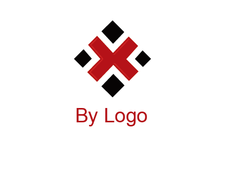 Letter X in rhombus shape