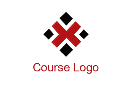 Letter X in rhombus shape