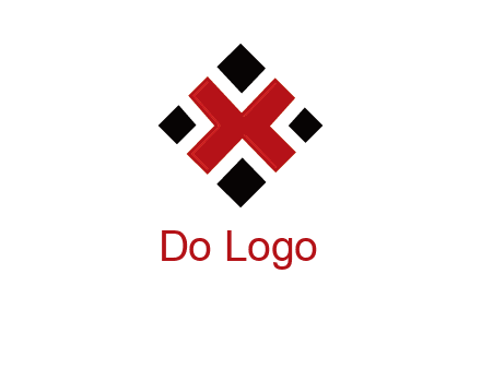 Letter X in rhombus shape