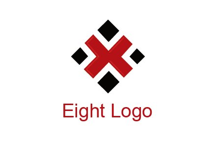 Letter X in rhombus shape