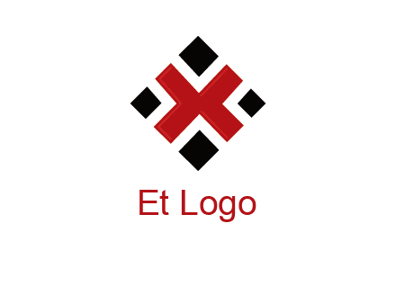 Letter X in rhombus shape