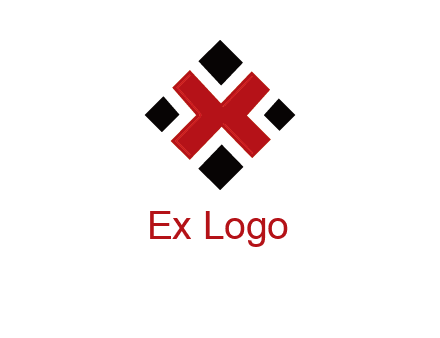 Letter X in rhombus shape
