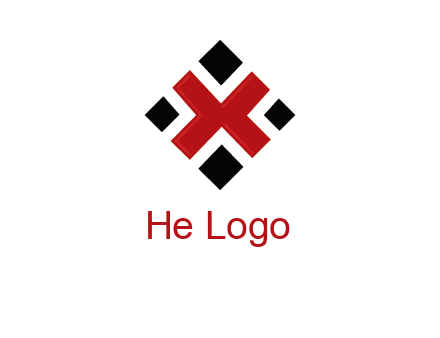 Letter X in rhombus shape