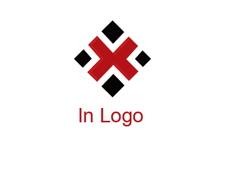 Letter X in rhombus shape