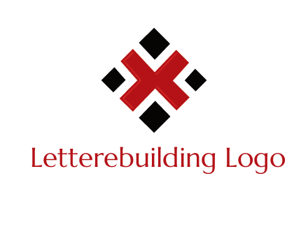 Letter X in rhombus shape