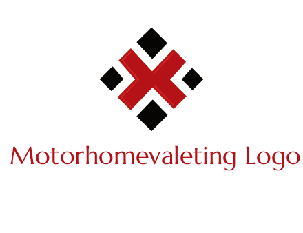 Letter X in rhombus shape