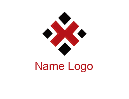 Letter X in rhombus shape