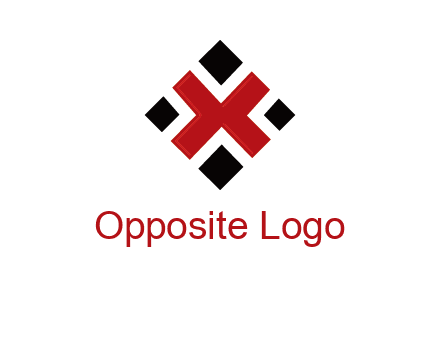 Letter X in rhombus shape