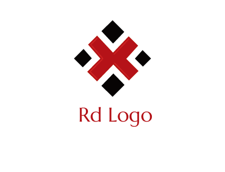 Letter X in rhombus shape