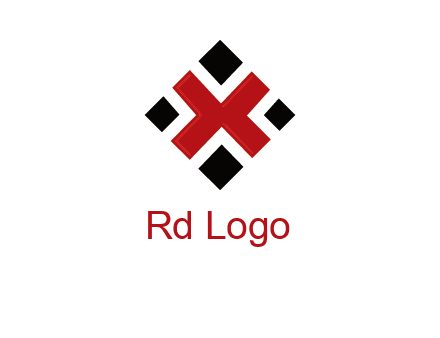 Letter X in rhombus shape