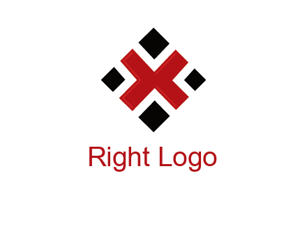 Letter X in rhombus shape