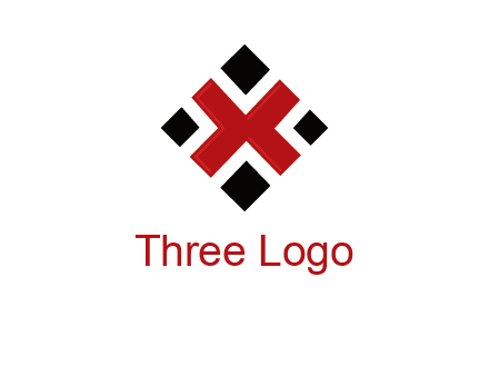 Letter X in rhombus shape