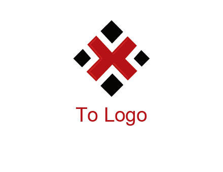 Letter X in rhombus shape