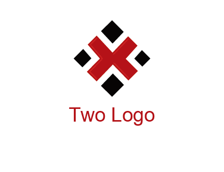 Letter X in rhombus shape