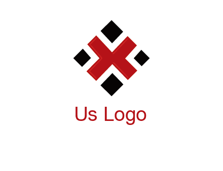 Letter X in rhombus shape