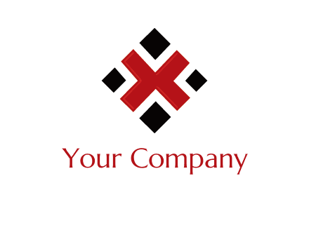 Letter X in rhombus shape
