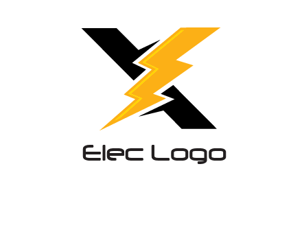 Letter X in lightening symbol