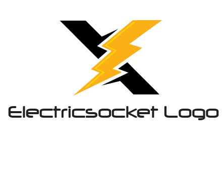 Letter X in lightening symbol