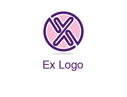 line art letter X in circle 