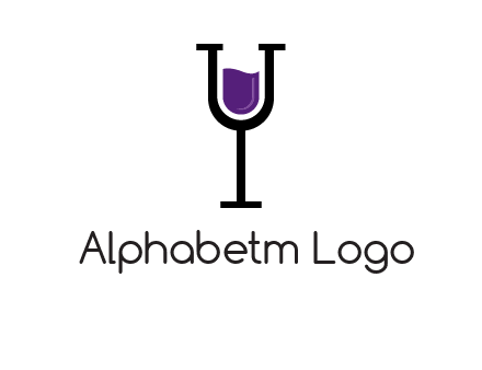 letter Y in wine glass