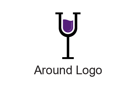 letter Y in wine glass